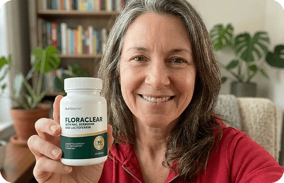 FloraClear customer holding a bottle