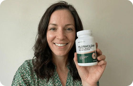 FloraClear customer holding a bottle