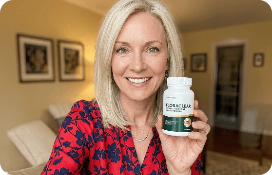 FloraClear customer holding a bottle